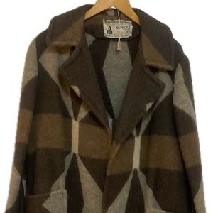 ICELANDIC WOOL WOMEN’S OVER COAT GRAY BROWN BEIGE THREE-QUARTERS 16- Landua